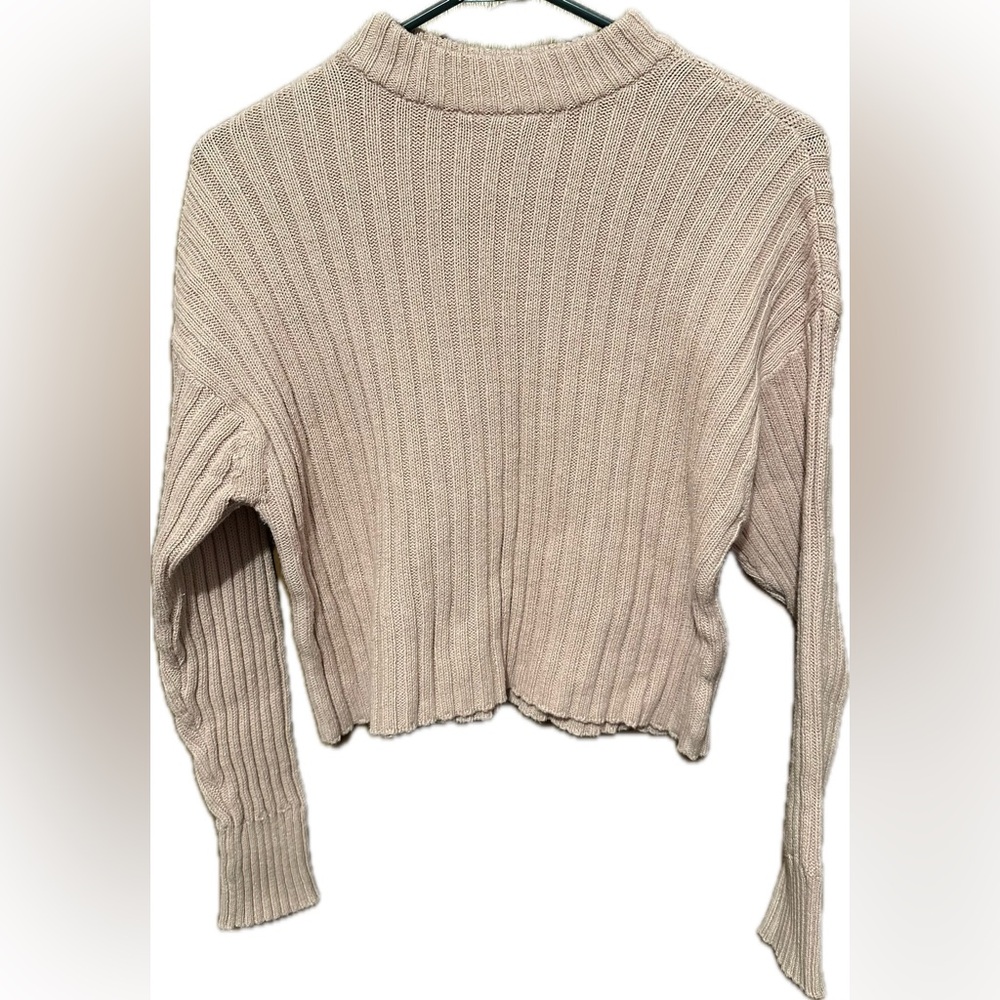 American Eagle blush pink cropped mock sweater women’s small like new